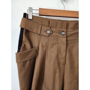 Mo&Co. de paris brown black faux belted slim leg trousers M